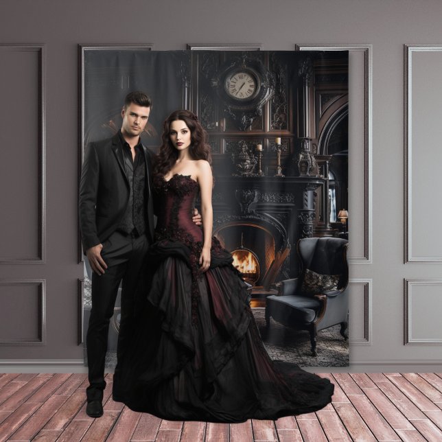 Moody Gothic Mansion Blue Study Chairs XLarge Wandteppich (Von Creator hochgeladen)