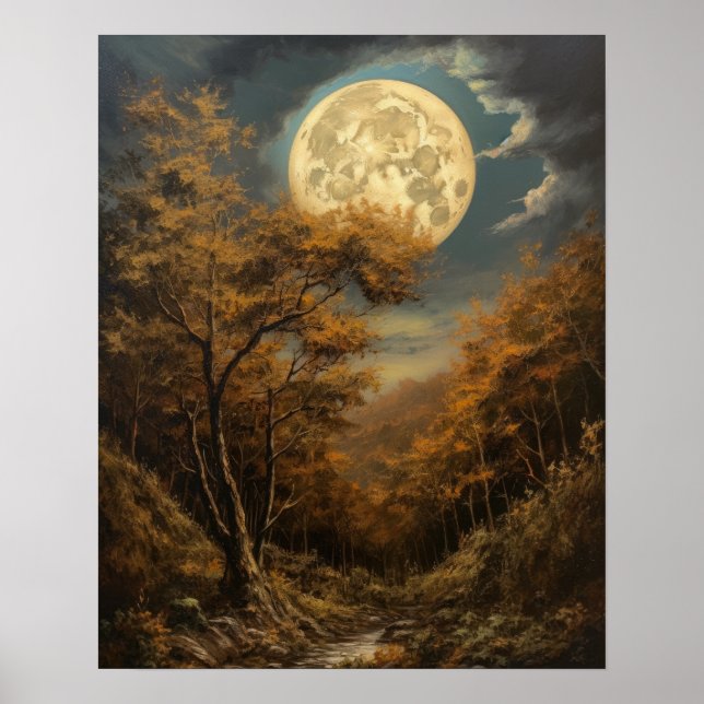 Moody Gothic Moon Art Print Poster (Vorne)