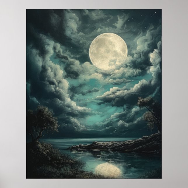 Moody Gothic Moon Art Print Poster (Vorne)