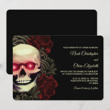Moody Gothic Skull Floral Halloween metallic