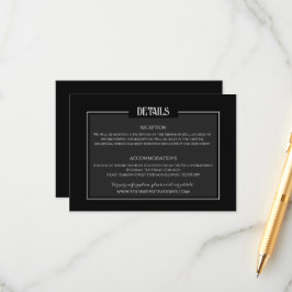 Moody Gothic Wedding Minimalistische Informationen Begleitkarte