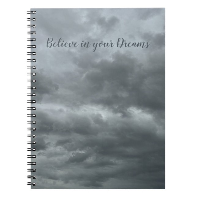 Moody Gray Clouds Foto Spiral Notebook Notizblock (Vorderseite)