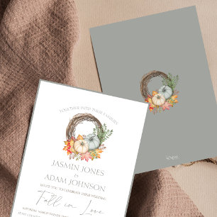 Moody Gray Rustic Herbsternte Hochzeit Einladung