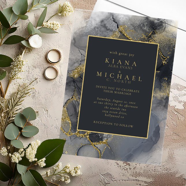 Moody Ink Charcoal Gold Abstrakt ID988 Acryleinladungen (Von Creator hochgeladen)