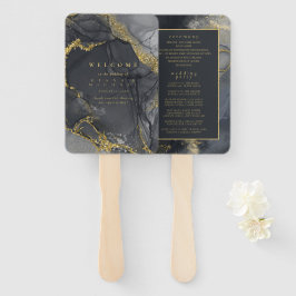 Moody Ink Charcoal Gold Abstrakt Program ID988 Fächer