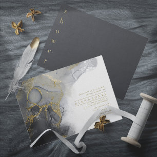 Moody Ink Charcoal Gold Brautparty ID988