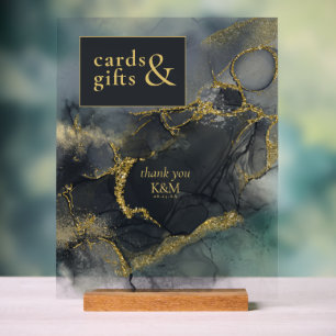 Moody Ink Charcoal Gold Cards & Gifts ID988 Acrylschild