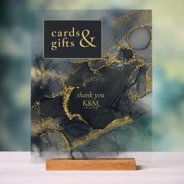 Moody Ink Charcoal Gold Cards & Gifts ID988 Acrylschild (Neutral)