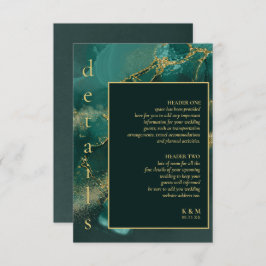 Moody Ink Emerald Gold Abstrakt Details ID988 Begleitkarte