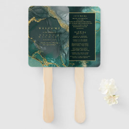 Moody Ink Emerald Gold Abstrakt Program ID988 Fächer