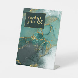 Moody Ink Emerald Gold Cards & Gifts ID988 Sockelschild