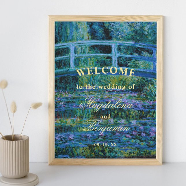 Moody Jewel Tones Monet Water Lilies Wedding Poster (Von Creator hochgeladen)