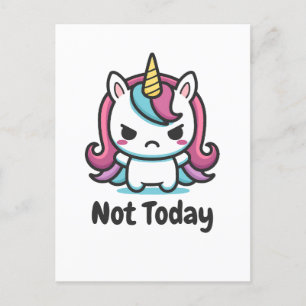 Moody Kawaii Unicorn Benutzerdefinierter Text Feiertagspostkarte