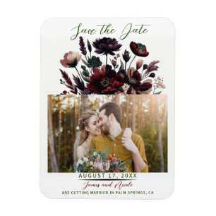 Moody Landhaus-Blumen Bohemian Save-the-Date-Karte Magnet