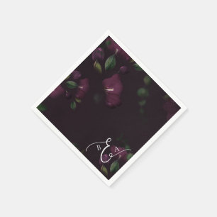 Moody Lila Bloom Grunge Wedding Serviette