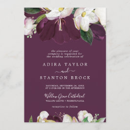 Moody Lila Blooms | Plum Formal Wedding Einladung