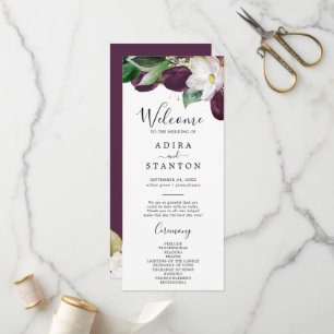 Moody Lila Blooms Wedding Program Programm