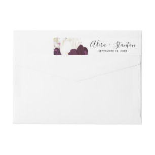 Moody Lila Blooms Wedding Wrap Around Label