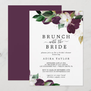 Moody Lila Brunch mit Bride-Brautparty Einladung