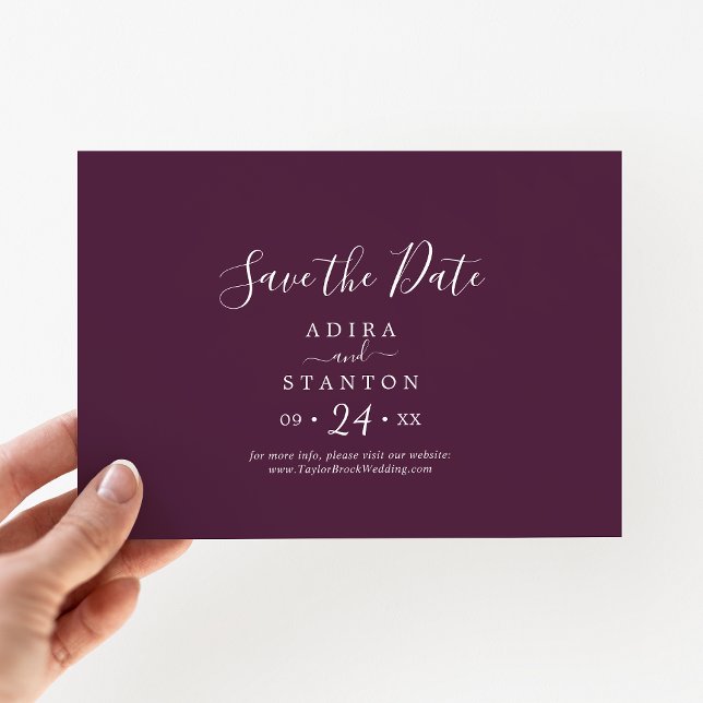 Moody Lila Coordinate Plum Horizontal Save The Date (Von Creator hochgeladen)