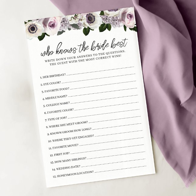 Moody Lila Floral, die das beste Spiel der Braut k (Von Creator hochgeladen)