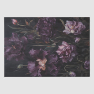 Moody Lila Lilies Florals Decoupage Gift Wrap Seidenpapier
