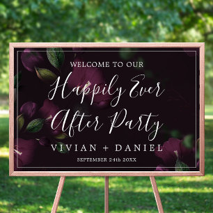 Moody Lila Muster glücklich immer nach dem Party Poster