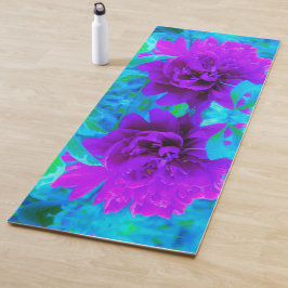 Moody Lila Peony mit schönem Foliage Yogamatte