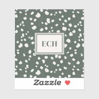 Moody Lunaria Seed Botanical Monogram Personalized Aufkleber