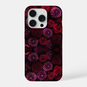 Moody Luxe 3D Burgunder Blumen Handyhülle iPhone 15 Pro Hülle