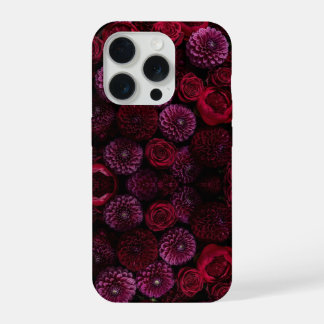 Moody Luxe 3D Burgundy Floral Phone Case iPhone 15 Pro Hülle