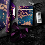 Moody Luxe Marble | Tief Lila und Aquamarine Rose  Geschenkpapier<br><div class="desc">Ideal für Heimwerkerarbeiten, Geschenkverpackungen und Deko-Möbel! Dunkler und raffinierter Marmor im Wasser in einem tiefen Moody Juwel türkis blau und lila violett elegante, unicorn-inspiriert ombre Palette. Dieser handbemalte weibliche Farbverlauf fügt den perfekten Pop der Farbe hinzu. Aus der Kollektion "Modern Watercolor Marbles" zeichnet sich dieses Design durch abstrakte flüssige Wirbel...</div>