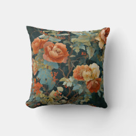 Moody Maximalist Peony & Rose Botanical Pillow Kissen