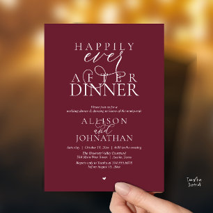 Moody Meriot Hochzeitsdinner zum glücklichen Ende Einladung