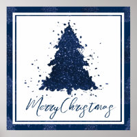 Moody Merry Christmas | Classy Dark Navy Blue Tree