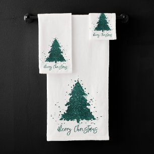 Moody Merry Christmas   Dark Midnight Aquamarin Tr Badhandtuch Set