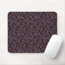 Moody Modern Chic Botanical Leaf Dark Lila Mousepad