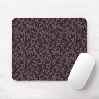 Moody Modern Chic Botanical Leaf Dark Lila Mousepad