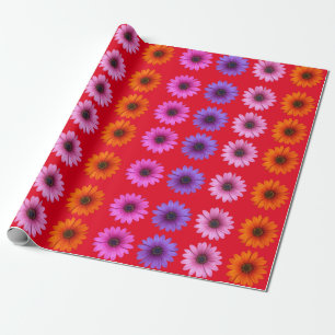 Moody Modern Winter Botanische Weihnachtsrot Geschenkpapier