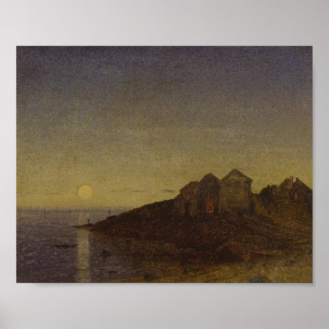 Moody Moonlit Bay Art Poster (Vorne)