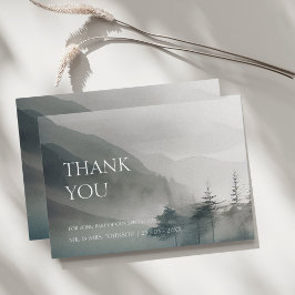 Moody Mountain Dark Aesthetic Woodland Wedding Dankeskarte