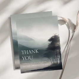 Moody Mountain Dark Aesthetic Woodland Wedding Dankeskarte