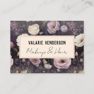 Moody Night Floral Business Card Visitenkarte