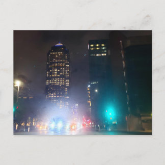 Moody Night Scene, Dallas, Texas Postkarte