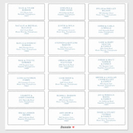 Moody Ocean Blue Schriftart Guest Address Aufkleber