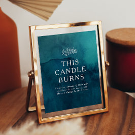 Moody Ocean Watercolor Diese Kerze brennt Hochzeit Poster