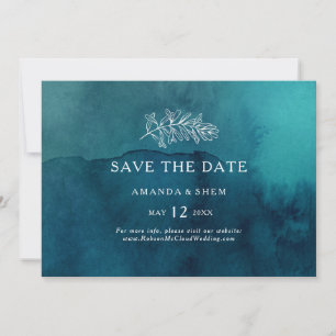 Moody Ocean Watercolor Horizontal Save the Date