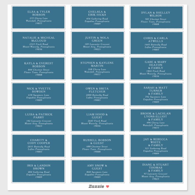 Moody Ocean Wedding Guest Address Aufkleber (Blatt)