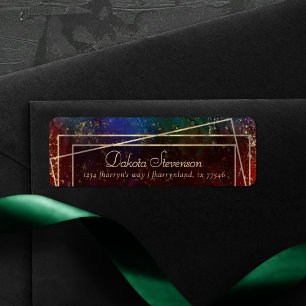 Moody Ombre   Dark Jewel Tone Gold Frame Address