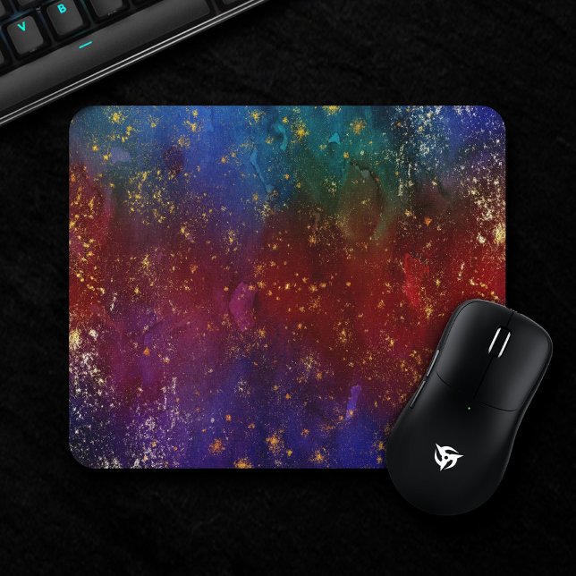 Moody Ombre | Psychedelische Grunge Gold Stardust Mousepad (Von Creator hochgeladen)